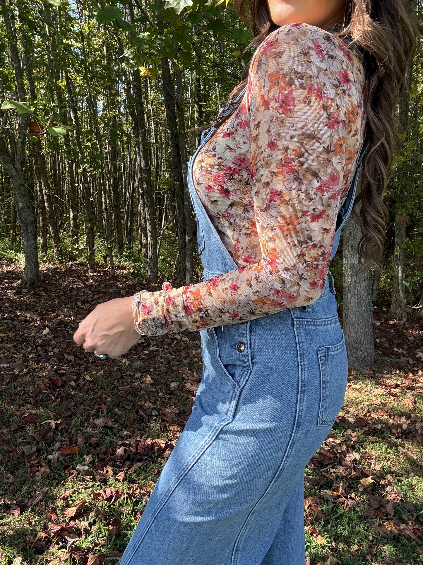 Floral Mesh Top