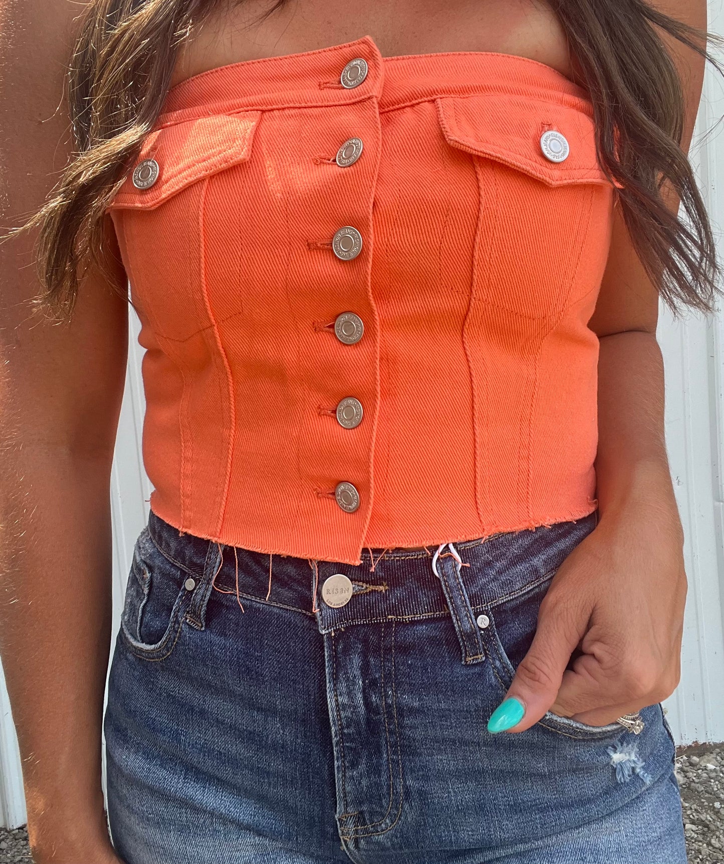 Bri Denim Corset Top