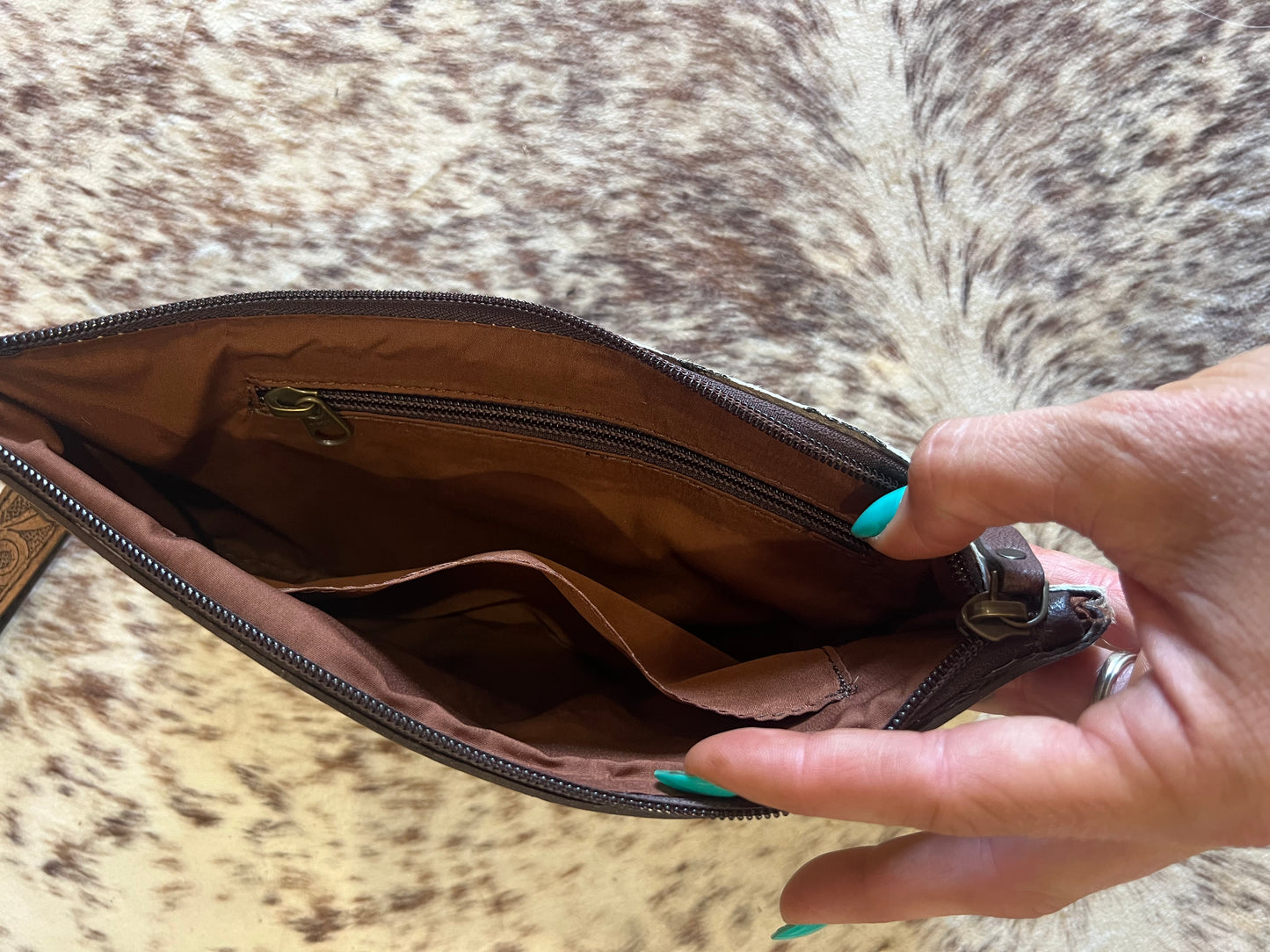 Cowhide Wristlet