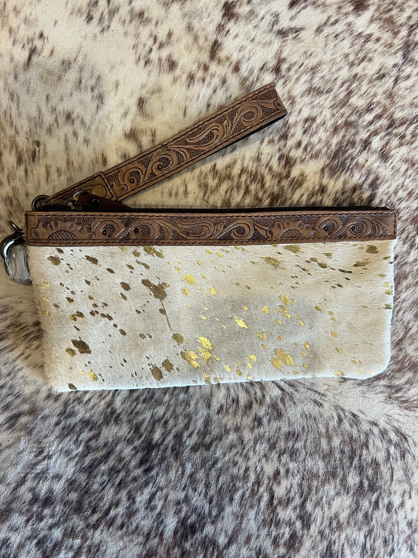 Cowhide Wristlet