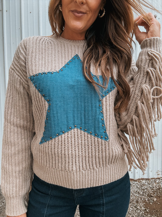 Star Fringe Sweater